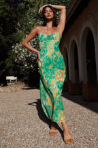 Wanda Exclusive Women's Floral Maxi Dress with Ruffle Hem Designer Edit