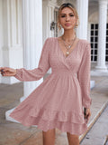 Use Your Imagination Smocked Metallic Tie Dress Latte