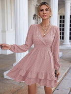 Use Your Imagination Smocked Metallic Tie Dress Latte