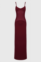 Eirand Red Halter Mesh Maxi Dress