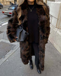 Ryann Spotted Lapel Faux Fur Coat