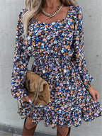 Cathy Floral Bell Sleeve Ruffle Dress FINAL