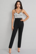Aziele Black High Waist Glitter Jumpsuit