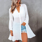 Noland Button Down Cover Up Dress Off White