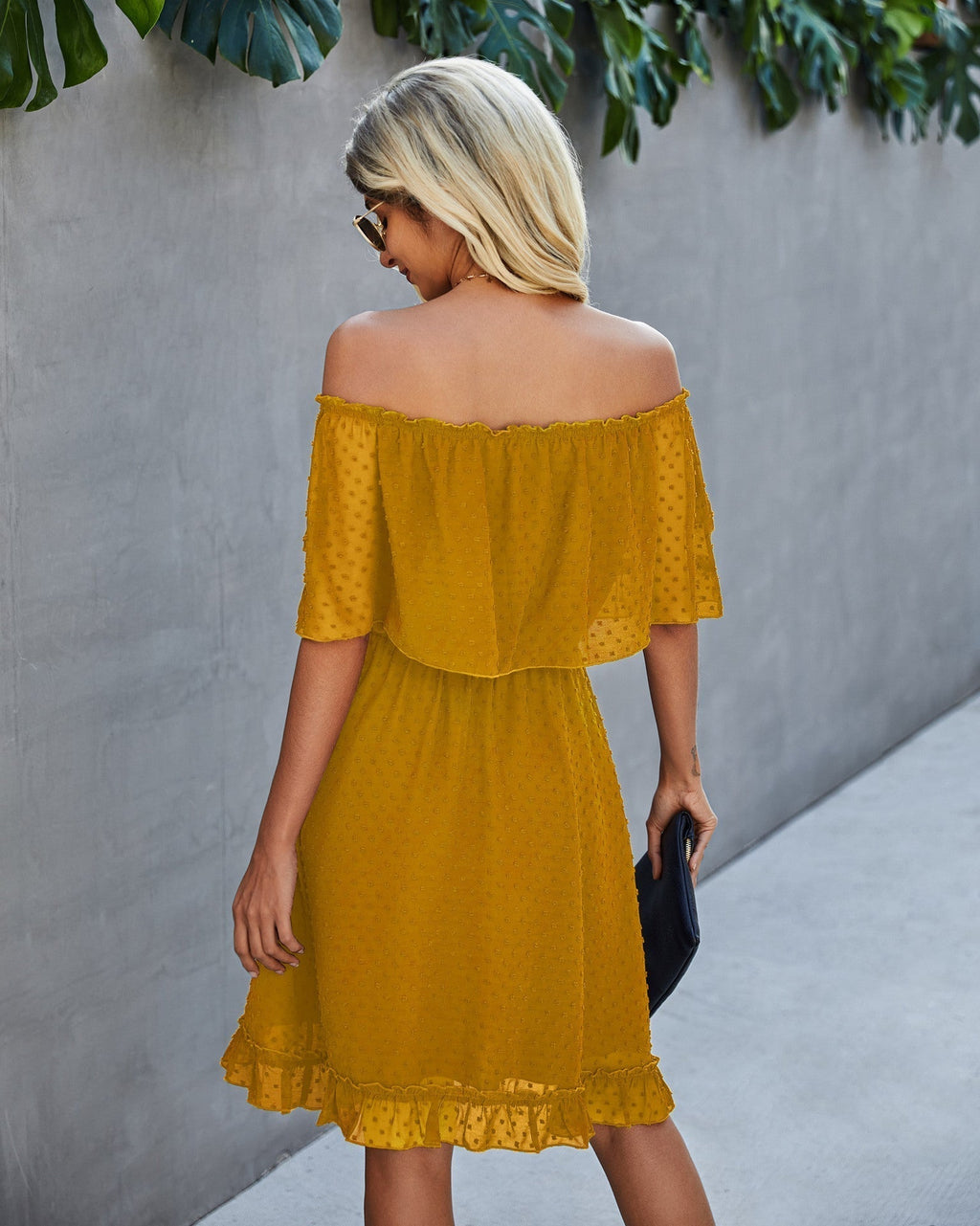 Panache Off The Shoulder High Low Maxi Dress Sunflower