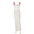 Cutout Knitted Contrast Color Bare Back Dress