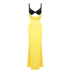 Camisole Evening Dress Split Velvet Patchwork Cutout Maxi Dress Underdress
