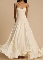 Oyster Bloom – Spaghetti Strap Cream Maxi Dress