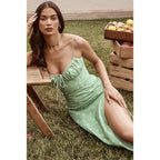 Camila Luxe Women's Floral Print Maxi Dress with High Slit Design Designer Edit