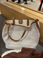 Rhoda Striped Canvas Tote Bag