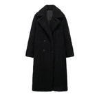 Athalia Double-Breasted Long Teddy Coat