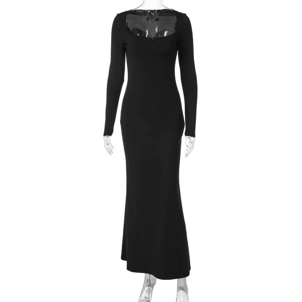 Clare Square-Neck Tie Bodycon Dress