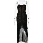 Tube Top Sleeveless Backless Dress Slim Mid Length Dress
