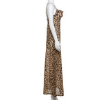 Leopard Aura Midi Dress Brown