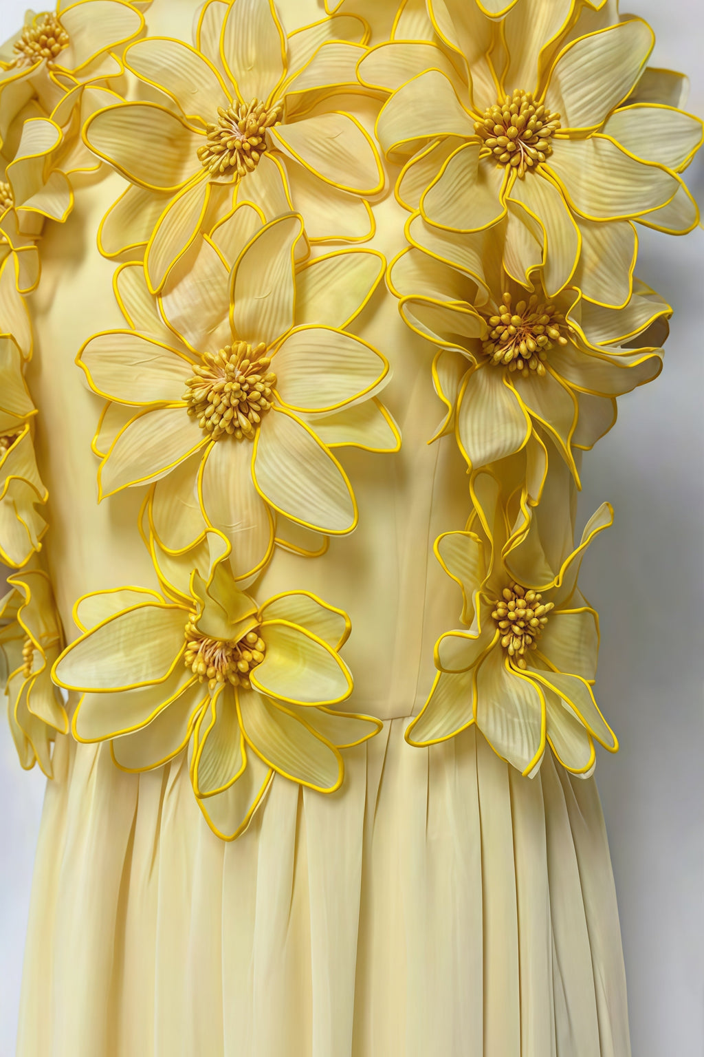 Xaelyth Yellow 3D Floral Maxi Dress