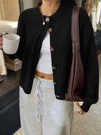 Kristy Button-Front Knit Cardigan