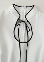 Elegant Bow Detail Fit and Flare Dress