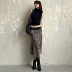 Mahathi Leopard Print Midi Skirt
