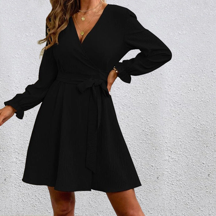 Meet And Greet Satin Drape Dress Black
