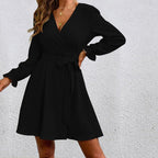 Meet And Greet Satin Drape Dress Black