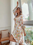 Still Your Cotton Blend Puff Sleeve Babydoll Dress