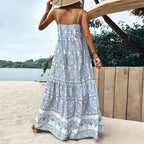Smiling For No Reason Floral Maxi Dress Blue FINAL