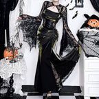 Autumn Elegant Lace Batwing Sleeve Irregular Asymmetric Overhaul Waistcoat Top Women
