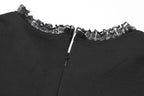 Carmina Statement Sleeve Bodycon Dress Black FINAL