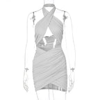 Jayani Halter Cut-Out Mini Dress