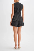 Abel Denim High Waist Relaxed Fit Shorts