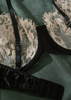 Velina - Sheer Lace & Satin Underwire Lingerie Set