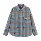 Oversized Plaid Button-Up Shirt