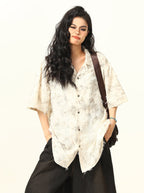 Raw Edge Floral Shirt