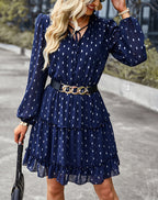 Later Babe Printed Satin Tie Front Dress
