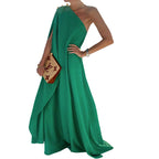 Strike A Pose One Shoulder Statement Maxi Dress Emerald