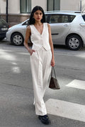 V-Neck Sleeveless Vest Trousers High-End Suit