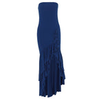 Ladies' sexy off shoulder, sexy off shoulder strapless, hip hugging, irregular wave fashion party dress
