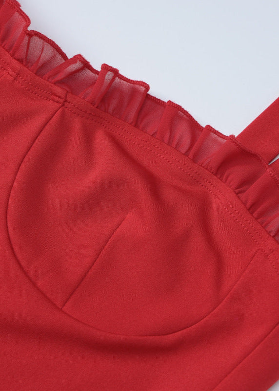 Bella Rouge Ruffled Tie Strap Mini Dress