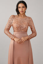 Madison Sequined Long Sleeve Maxi Dress