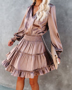 Lena Satin Midi Dress Champagne