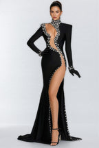 Scala Bandage Rhinestone Maxi Dress