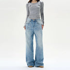 Light Wash Mid-Rise Wide-Leg Jeans