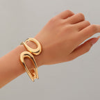 Wide Openwork Coil Metal Cuff Bracelet
