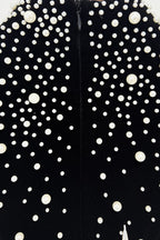Junrty Black Pearl Beaded Maxi Dress