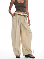 Wide-Leg Paper Bag Trousers