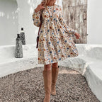 Norma Premium Women's Floral Dress with a Casual Cut and Puff Sleeves Wardrobe Essential