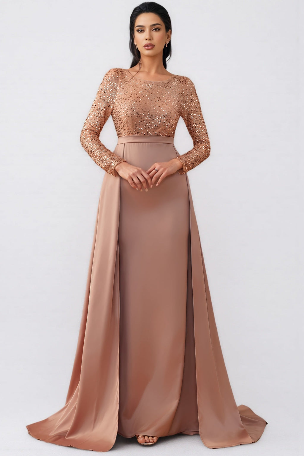 Madison Sequined Long Sleeve Maxi Dress