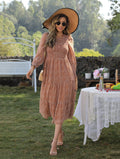 Takeoff Star Print Pocketed Maxi Dress Peach