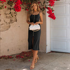 Scarlett Ribbed Knit Midi Dress Black