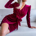 Bubble Sleeves Velvet Dress